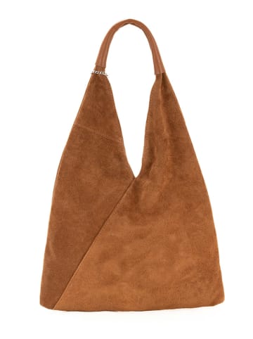 Anna Morellini Leren shopper "Eleonora" camel - (B)40 x (H)31 x (D)2 cm