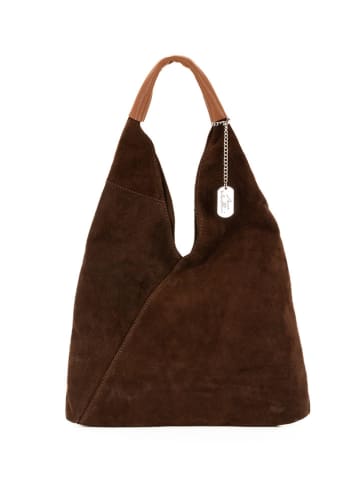 Anna Morellini Skórzany shopper bag "Eleonora" w kolorze brązowym - 40 x 31 x 2 cm
