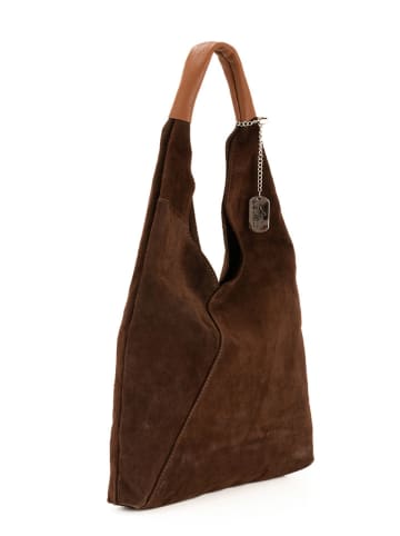 Anna Morellini Skórzany shopper bag "Eleonora" w kolorze brązowym - 40 x 31 x 2 cm