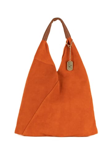 Anna Morellini Leder-Shopper "Eleonora" in Orange - (B)40 x (H)31 x (T)2 cm