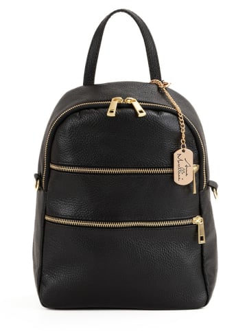Anna Morellini Leder-Rucksack "Zeolla" in Schwarz - (B)22 x (H)29 x (T)11 cm