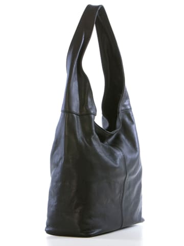 Anna Morellini Leder-Schultertasche "Barga" in Schwarz - (B)33 x (H)32 x (T)16 cm