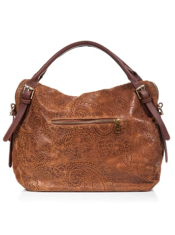 Anna Morellini Leren shopper "Cortona" bruin - (B)40 x (H)36 x (D)16 cm