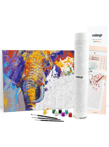 malango Malen nach Zahlen "Farbenreicher Elefant" - ab 14 Jahren