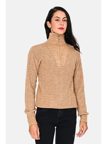 ASSUILI Kaszmirowy sweter w kolorze beżowym