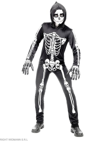 Carnival Party Kostüm "Skeleton" in Schwarz/ Weiß