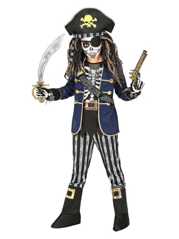Carnival Party 4-delig kostuum "Piraat" donkerblauw/zwart