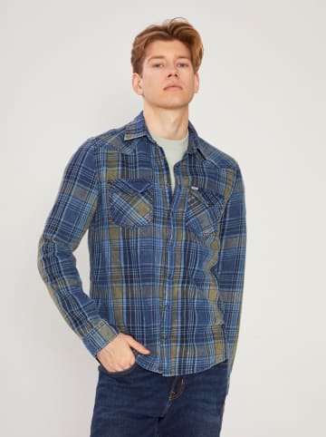 LTB Blouse "Rohan" - slim fit - groen/blauw