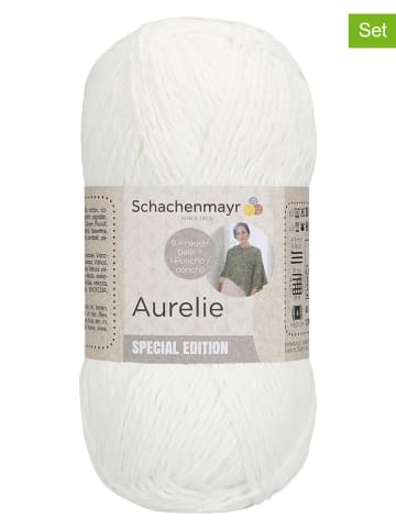 Schachenmayr since 1822 10er-Set: Baumwoll-Mixgarne "Aurelie" in Weiß - 10x 50 g