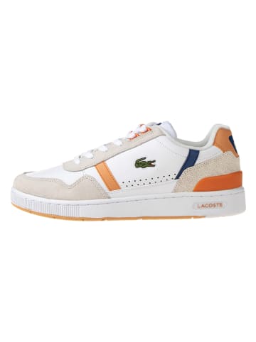 Lacoste Sneakers "F-Clip" in Weiß/ Orange/ Beige