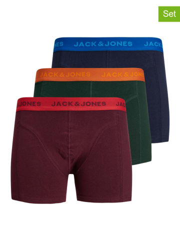 Jack & Jones 3-delige set: boxershorts bordeaux/donkergroen/donkerblauw
