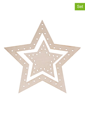 SUNNYSUE 12-delige set: houten hangers "Ster" naturel