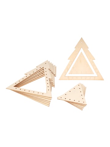 SUNNYSUE 12-delige set: houten hangers "Dennenboom" naturel