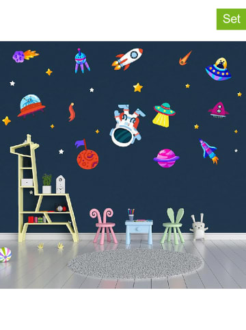 Woody Kids 14-delige wanddecoratieset "Astronaut" meerkleurig