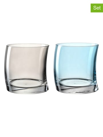 LEONARDO Szklanki (2 szt.) w kolorze szaro/ błękitnym - 355 ml