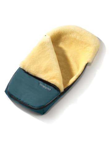 Hofbrucker Lammfell-Fußsack "Polaris" in Petrol - (L)105 x (B)40 cm