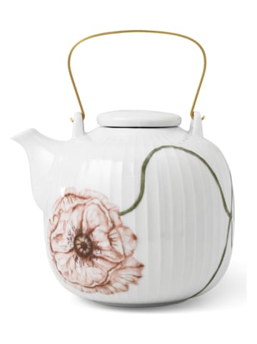 Kähler Teekanne "Hammershøi Poppy" in Weiß/ Rosa - 1,2 l