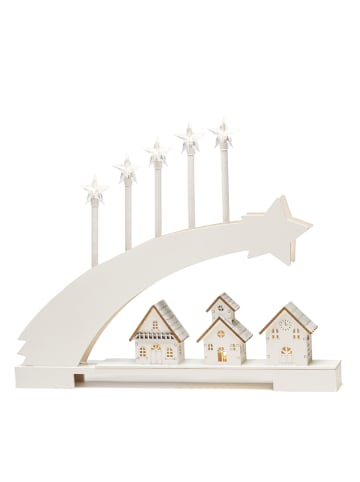 Konstsmide Houten ledsilhouet "Komeet" wit - (B)38 x (H)38 x (D)6 cm