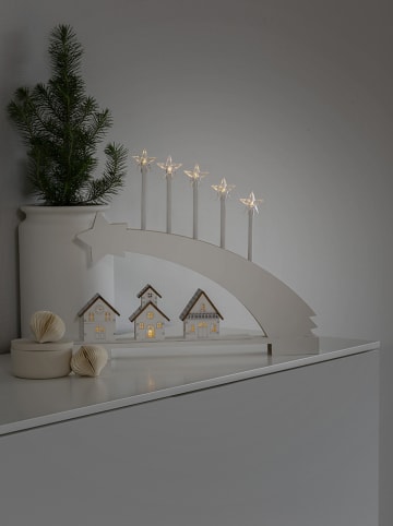 Konstsmide Houten ledsilhouet "Komeet" wit - (B)38 x (H)38 x (D)6 cm