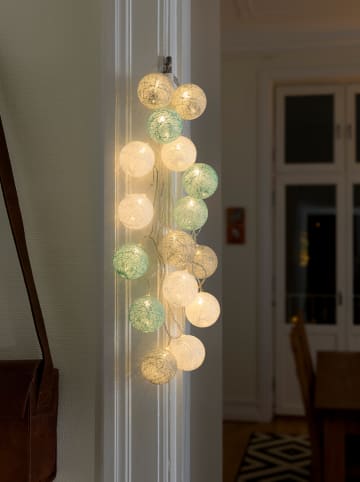Konstsmide Decoratieve led-lichtketting "Katoenbollen" lichtblauw/grijs/wit