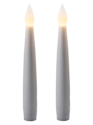 Konstsmide 2er-Set: LED-Kerzen in Weiß - (H)28 cm