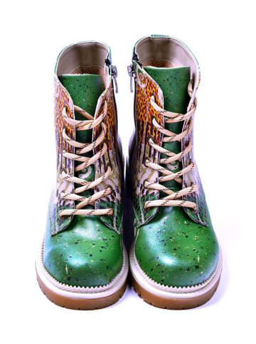 Goby Boots in Braun/ Grün