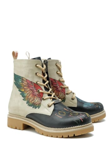 Goby Boots in Beige/ Schwarz