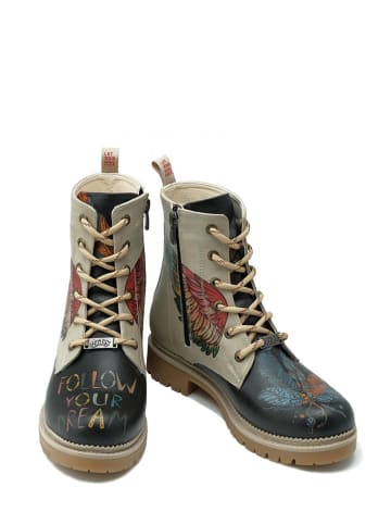 Goby Boots in Beige/ Schwarz
