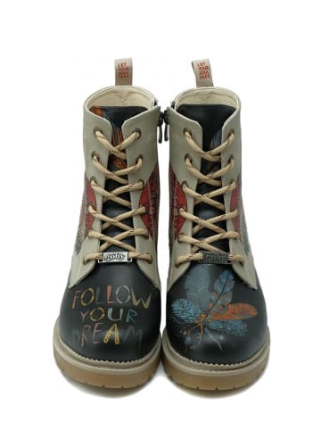 Goby Boots in Beige/ Schwarz