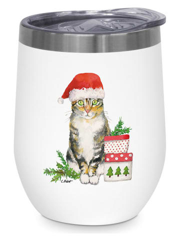 Ppd Kubek termiczny "Christmas Kitty" w kolorze białym ze wzorem - 350 ml
