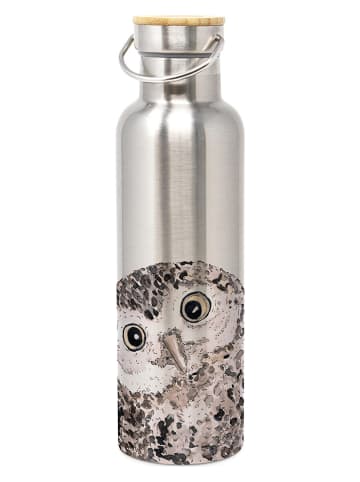 Ppd Edelstahl-Thermoflasche "Owl" in Grau - 750 ml