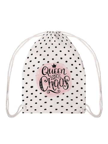 Design@Home Plecak "Queen of chaos" w kolorze biało-jasnoróżowym - 32 x 40 cm