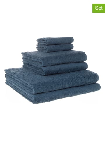 Avance 6-delige handdoekenset blauw