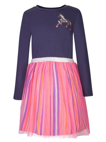 happy girls by Eisend Jurk donkerblauw/roze/meerkleurig