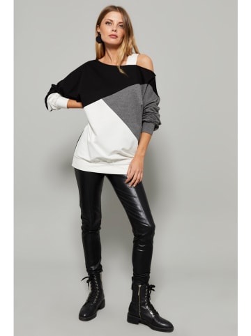 Milan Kiss Sweatshirt in Creme/ Grau/ Schwarz