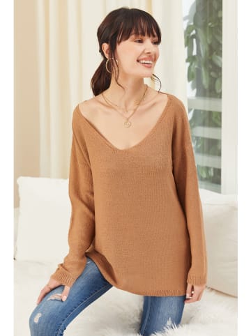 Milan Kiss Pullover in Hellbraun