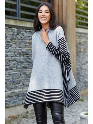 Milan Kiss Poncho grijs/zwart