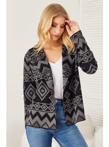 Milan Kiss Cardigan in Schwarz/ Anthrazit