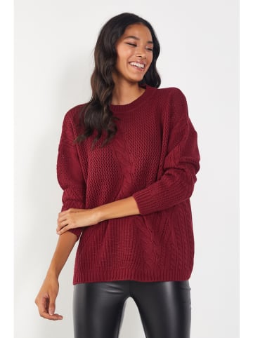 Milan Kiss Sweter w kolorze burgundowym
