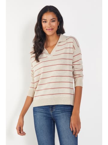 Milan Kiss Pullover in Creme/ Rosa