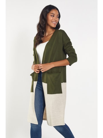 Milan Kiss Vest olijfgroen/crème
