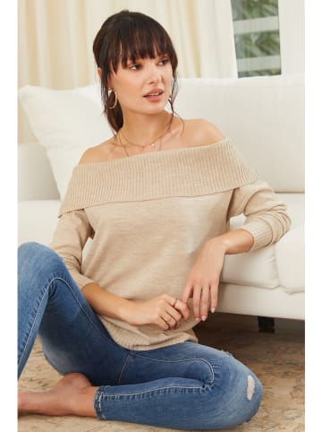 Milan Kiss Sweter w kolorze beżowym