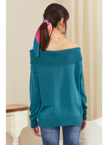 Milan Kiss Sweter w kolorze turkusowym