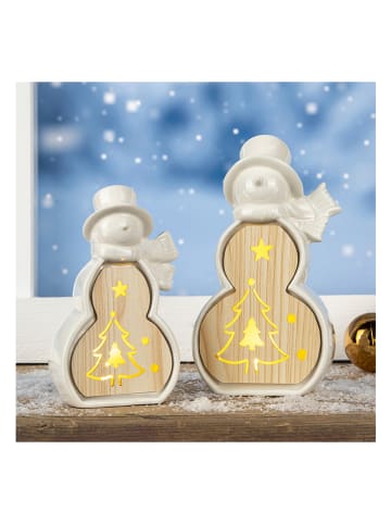 Profiline Lampy dekoracyjne LED (2 szt.) "Snowman" w kolorze beżowo-białym