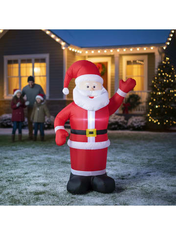 Profiline Opblaasbaar ledfiguur "Santa Claus" rood - (B)180 cm