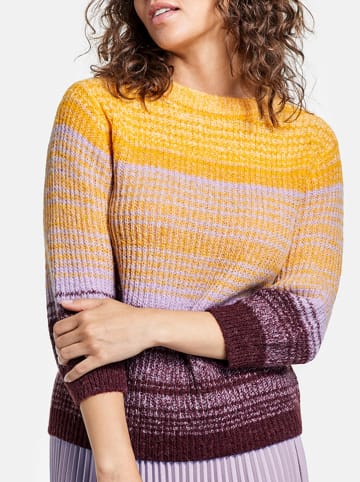 TAIFUN Sweter w kolorze pomarańczowo-fioletowo-bordowym