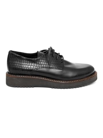 Mia Loé Leren veterschoenen zwart