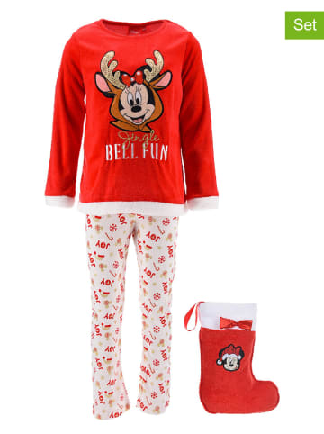 Disney Minnie Mouse 2-delige set: pyjama en kerstsok "Minnie" rood/wit
