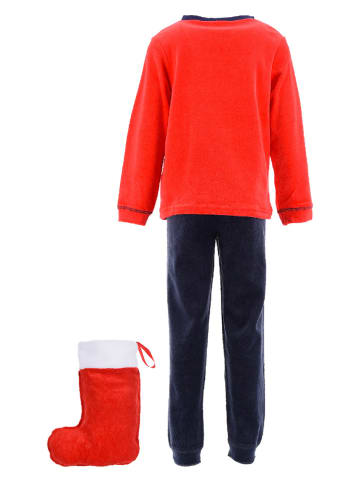 Paw Patrol 2tlg. Set: Pyjama und Weihnachtsstrumpf "Paw Patrol" in Rot/ Dunkelblau