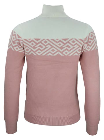 Peak Mountain Sweter "Akar" w kolorze jasnoróżowo-białym